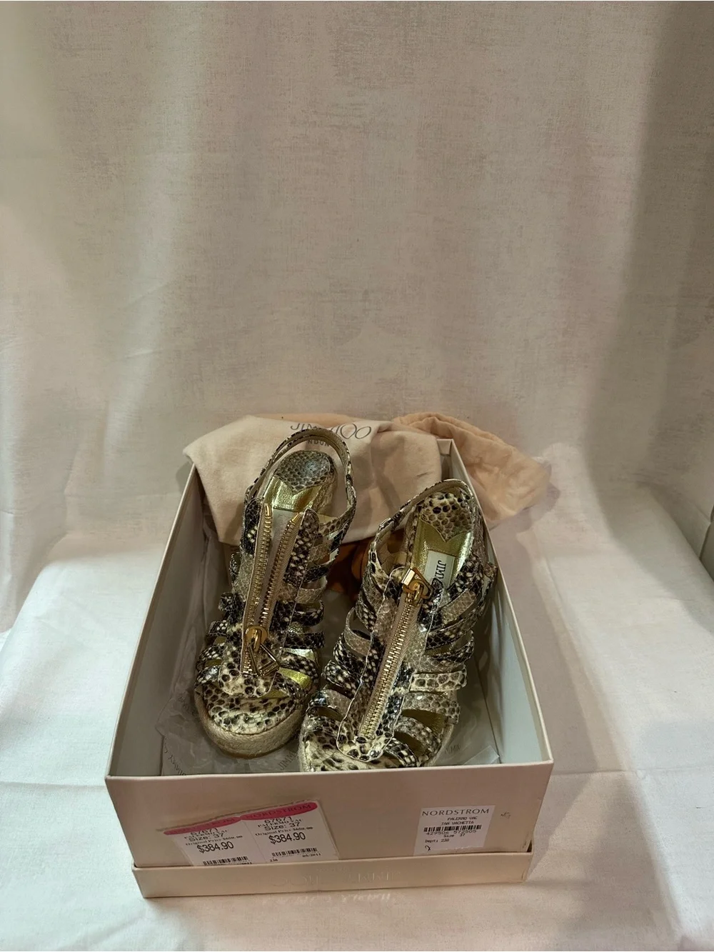 Jimmy Choo Glenys Wedge Snake Skin Size 7